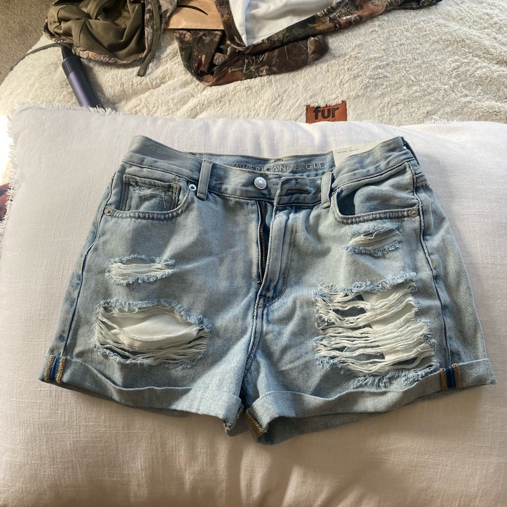 Denim mom shorts